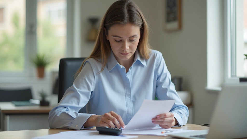 Профессиональное рабочее место с финансовыми документами и калькулятором